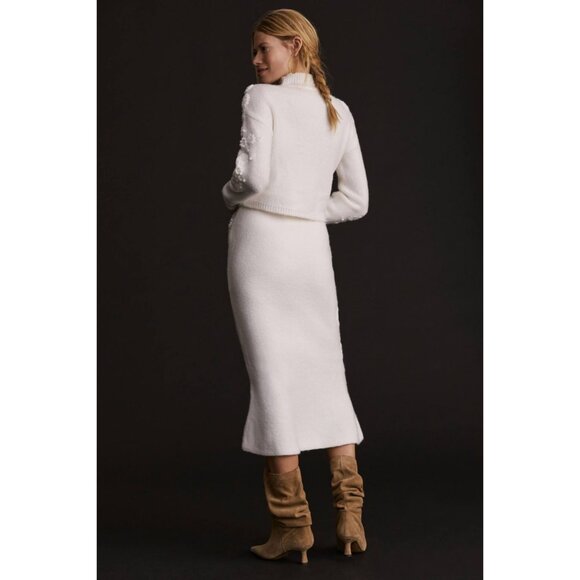 Anthropologie Floral Textured Sweater Skirt Set - Picture 6 of 15